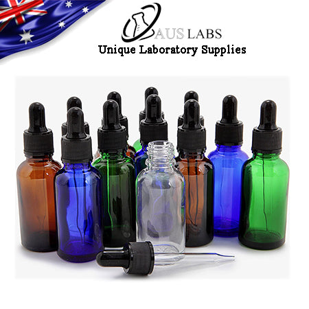 Coloured glass bottle with dropper Options of colour and size