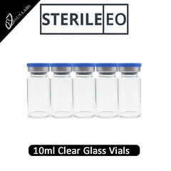 10ml Glass Vials with rubber stoppers fitted | STERILE | CLEAR | American Made