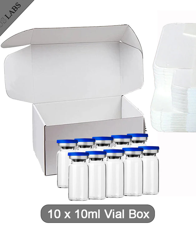 10ml Glass Vial Box - Plain White Box to suit 10 x 10ml Vials