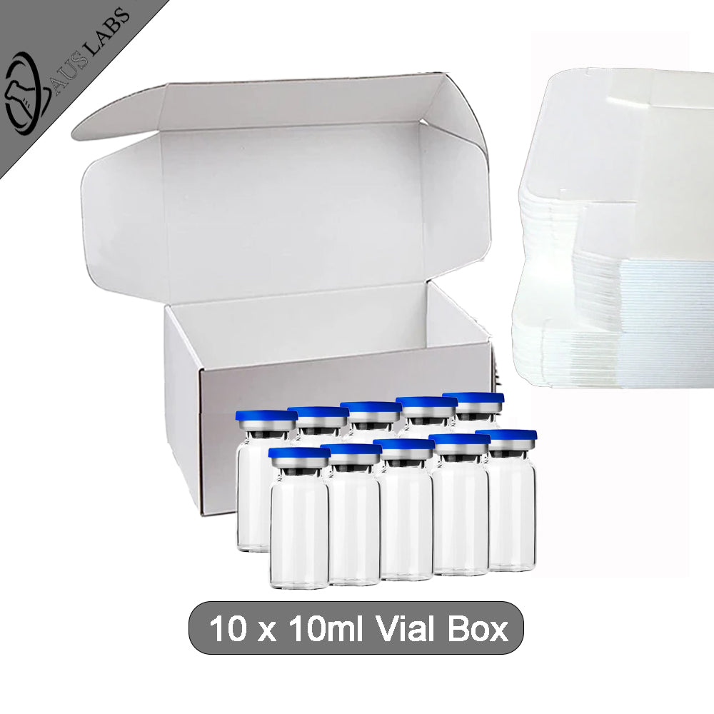 10ml Glass Vial Box - Plain White Box to suit 10 x 10ml Vials