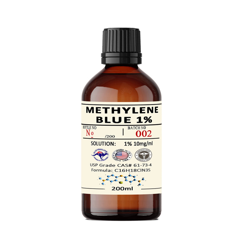 Methylene Blue 1% Solution USP Grade 50ml & 100ml Amber Glass American Made