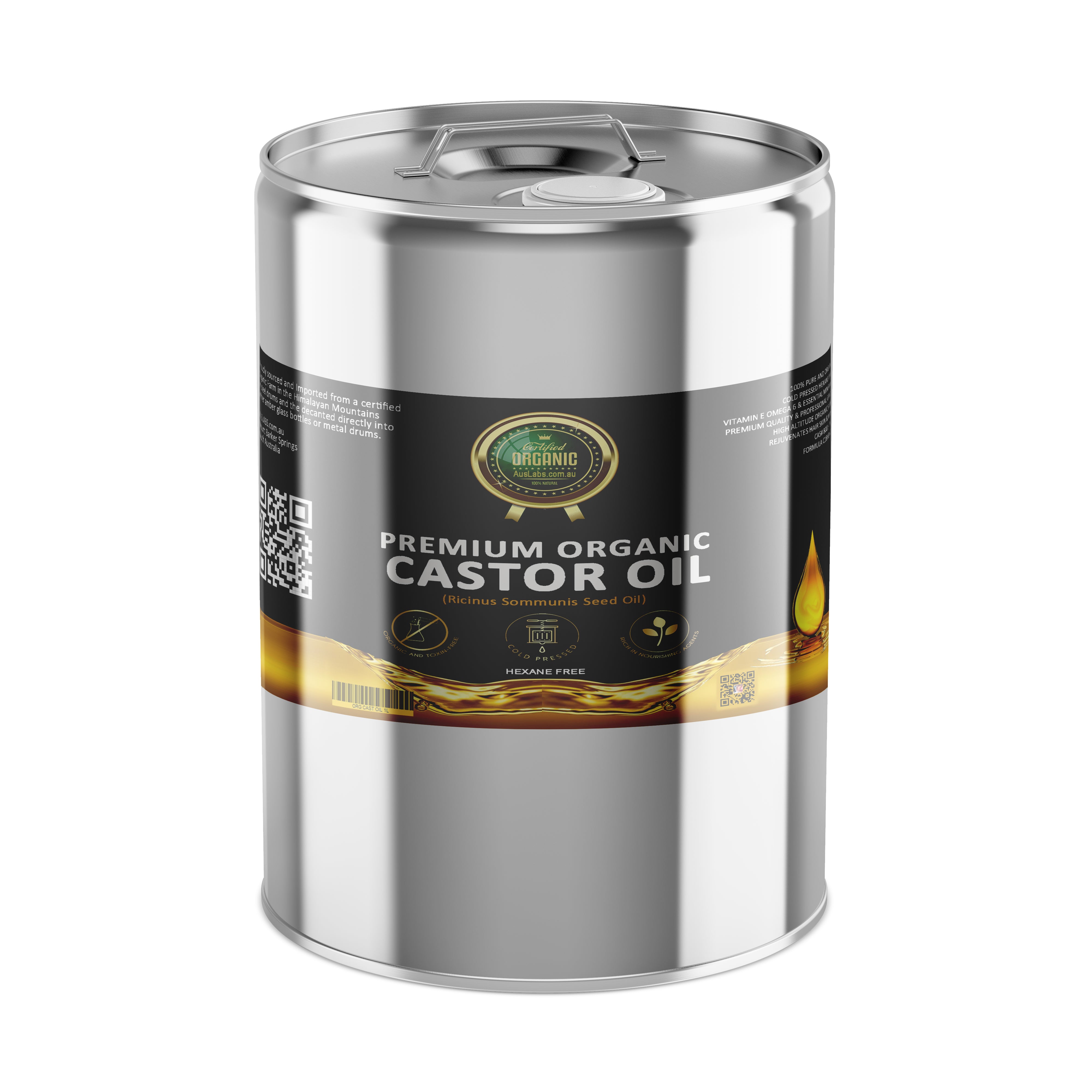 The Best Organic Castor Oil | 100% PURE and Certified | Amber Glass Bottled | Cold Pressed | Hexane Free