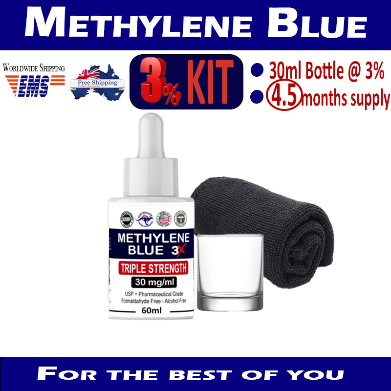 Methylene Blue - (Dimethylamino) phenazathionium chloride STARTER KITS 1% 2% & 3% Solution Options