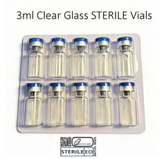 3ml Clear Glass STERILE Vials Headspace American Made
