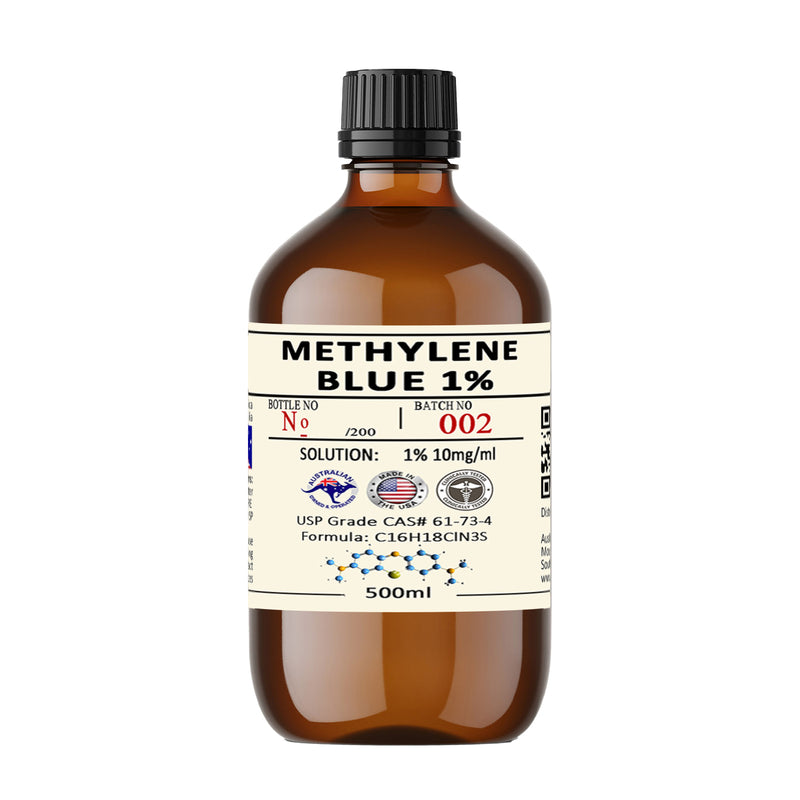 Methylene Blue 1% Solution USP Grade 50ml & 100ml Amber Glass American Made