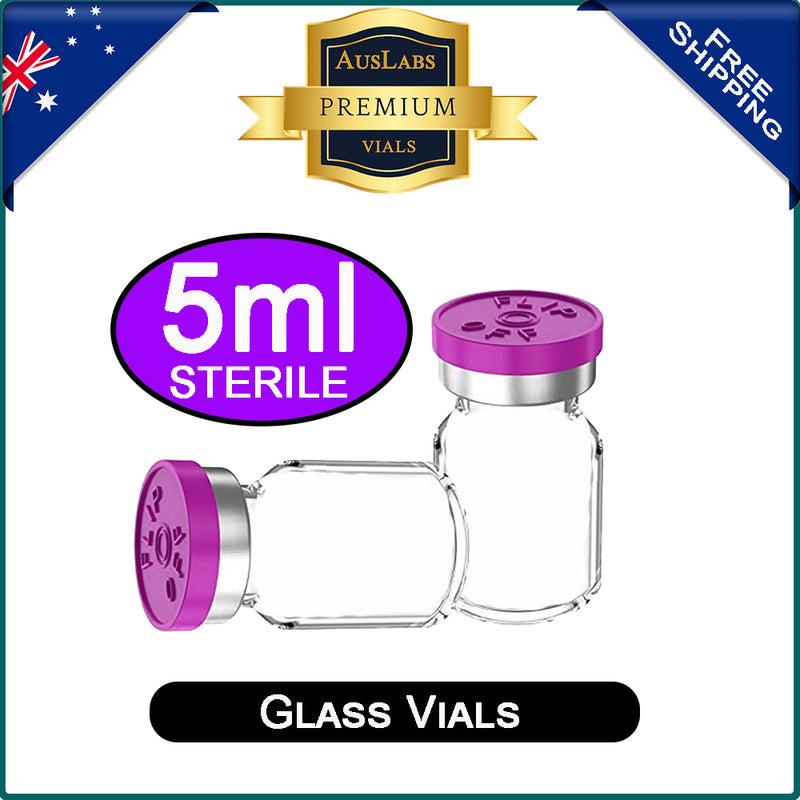 5ml Glass Vials | STERILE | CLEAR | with rubber stoppers and caps | American Made