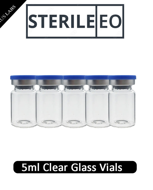 5ml Glass Vials with rubber stoppers fitted | STERILE | CLEAR | American Made