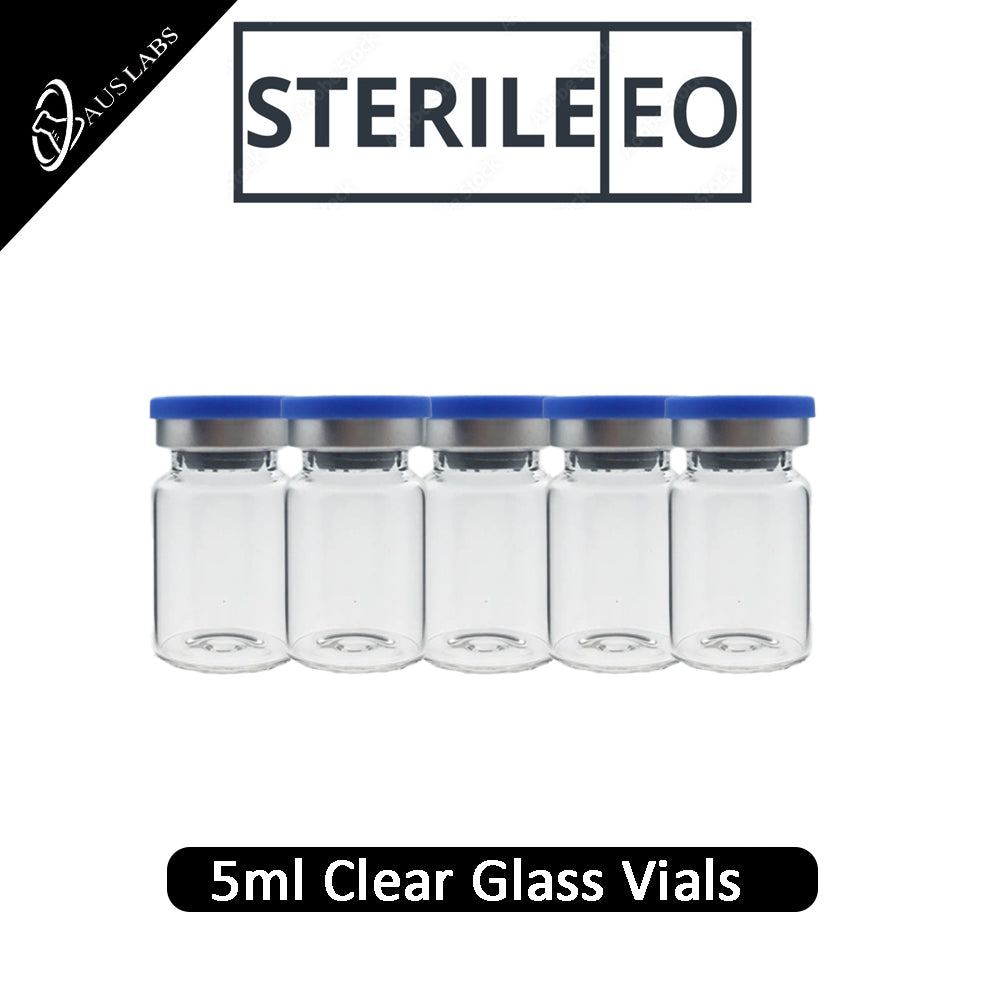 5ml Glass Vials with rubber stoppers fitted | STERILE | CLEAR | American Made