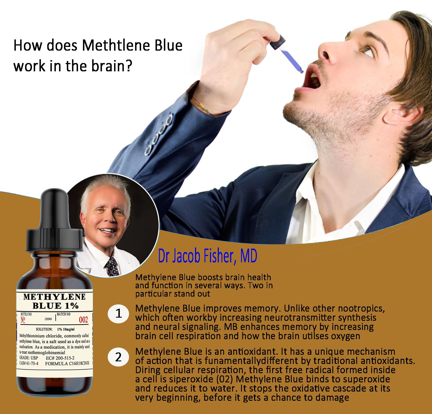 Methylene Blue 1% Aquatic Solution USP Grade STARTER KIT READY