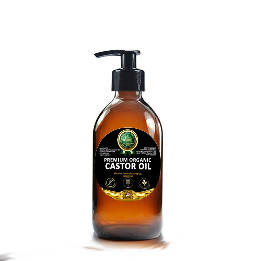 The Best Organic Castor Oil | 100% PURE and Certified | Amber Glass Bottled | Cold Pressed | Hexane Free