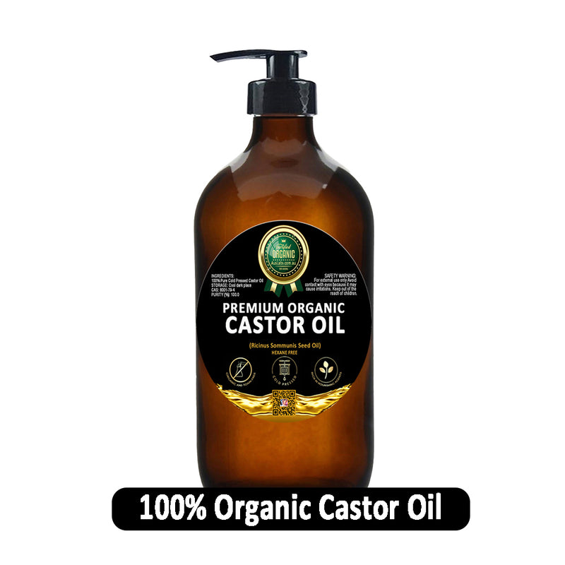 The Best Organic Castor Oil | 100% PURE and Certified | Amber Glass Bottled | Cold Pressed | Hexane Free