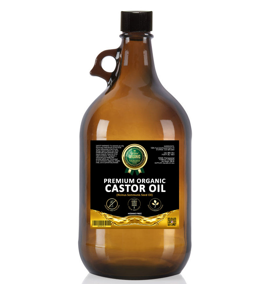 The Best Organic Castor Oil | 100% PURE and Certified | Amber Glass Bottled | Cold Pressed | Hexane Free