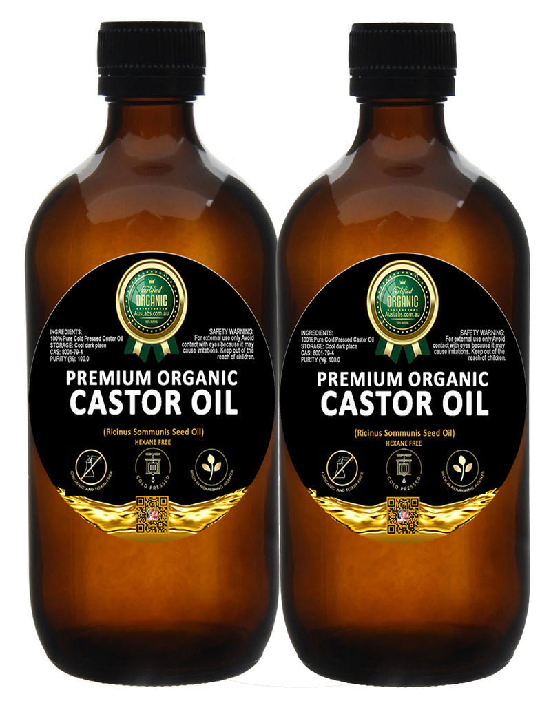 The Best Organic Castor Oil | 100% PURE and Certified | Amber Glass Bottled | Cold Pressed | Hexane Free