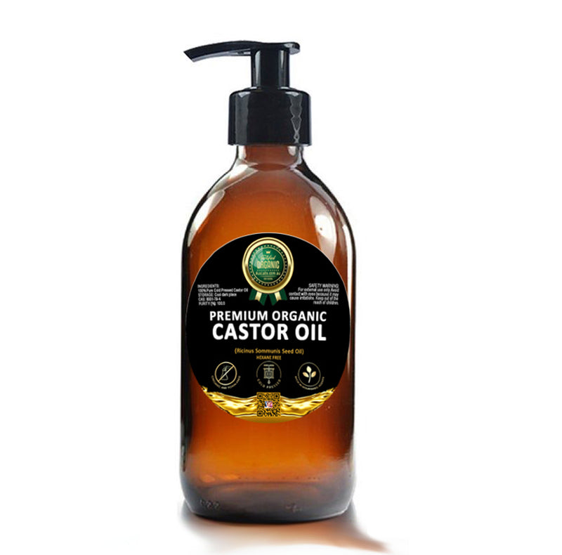 Organic Castor Oil | 100% PURE and Certified | Cold Pressed | Hexane Free
