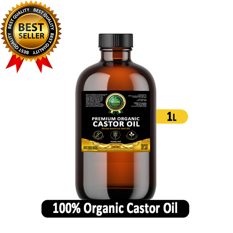 The Best Organic Castor Oil | 100% PURE and Certified | Amber Glass Bottled | Cold Pressed | Hexane Free