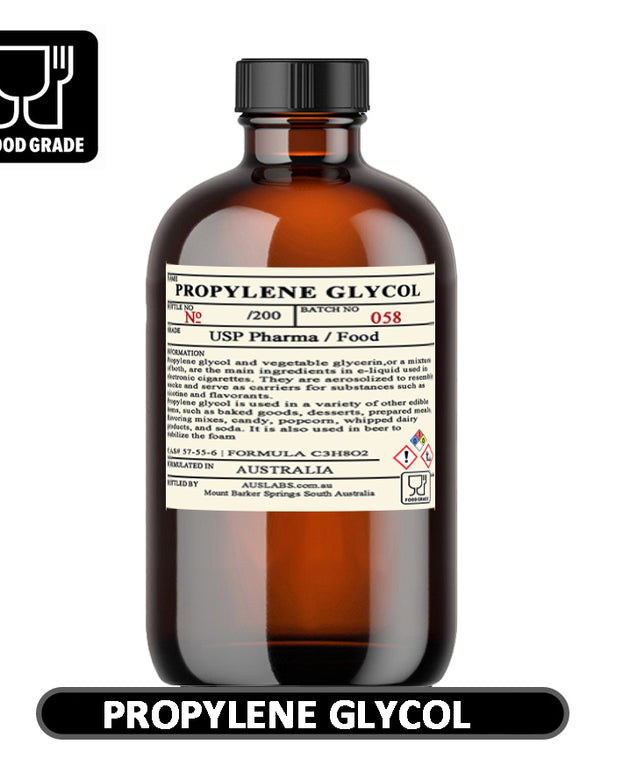 Propylene Glycol PHARMACEUTICAL & FOOD GRADE 1ltr Amber Glass Bottle