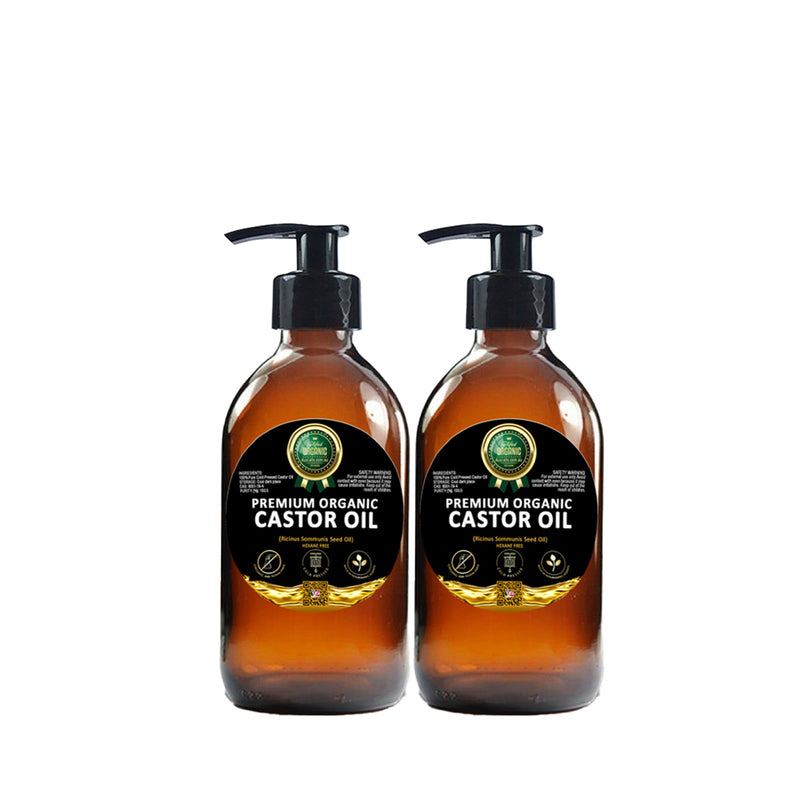 The Best Organic Castor Oil | 100% PURE and Certified | Amber Glass Bottled | Cold Pressed | Hexane Free