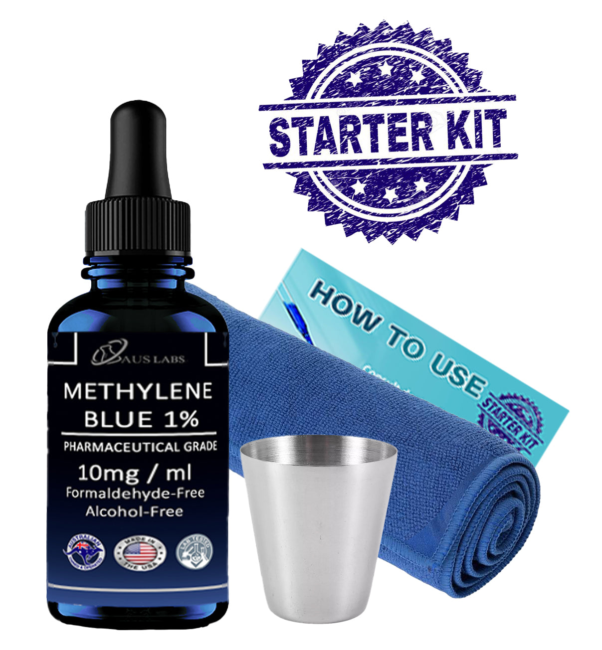 PREMIUM USP Methylene Blue 1% Solution - STARTER KITS READY