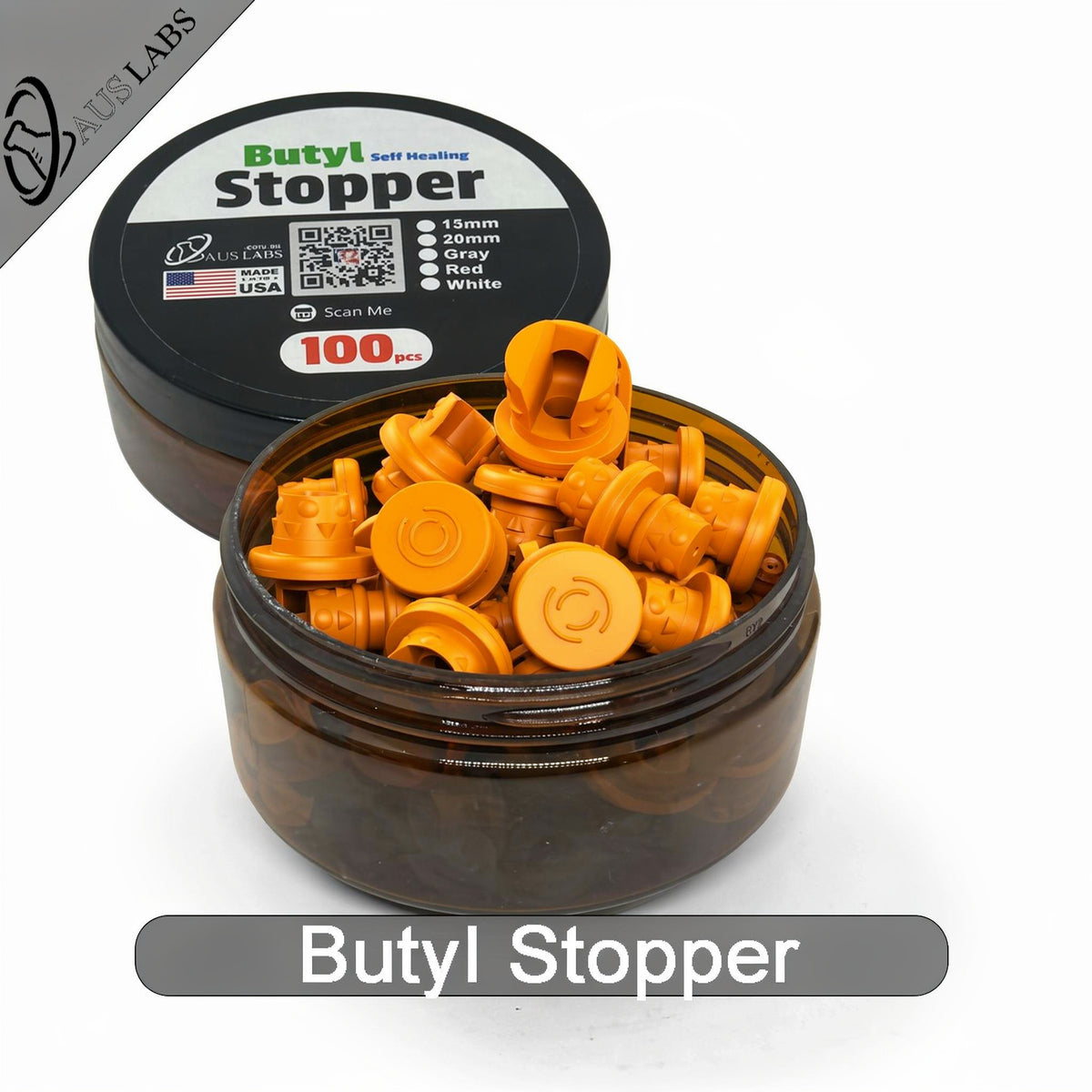 Butyl Rubber Stoppers 20mm Pk100pcs - not sterile