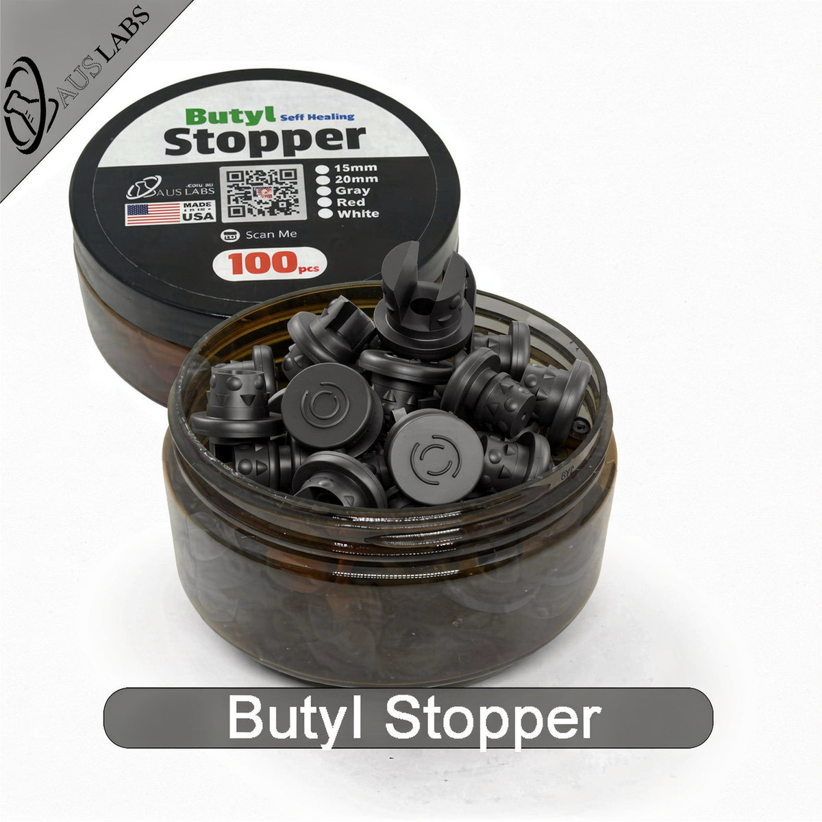 Butyl Rubber Stoppers 20mm Pk100pcs - not sterile