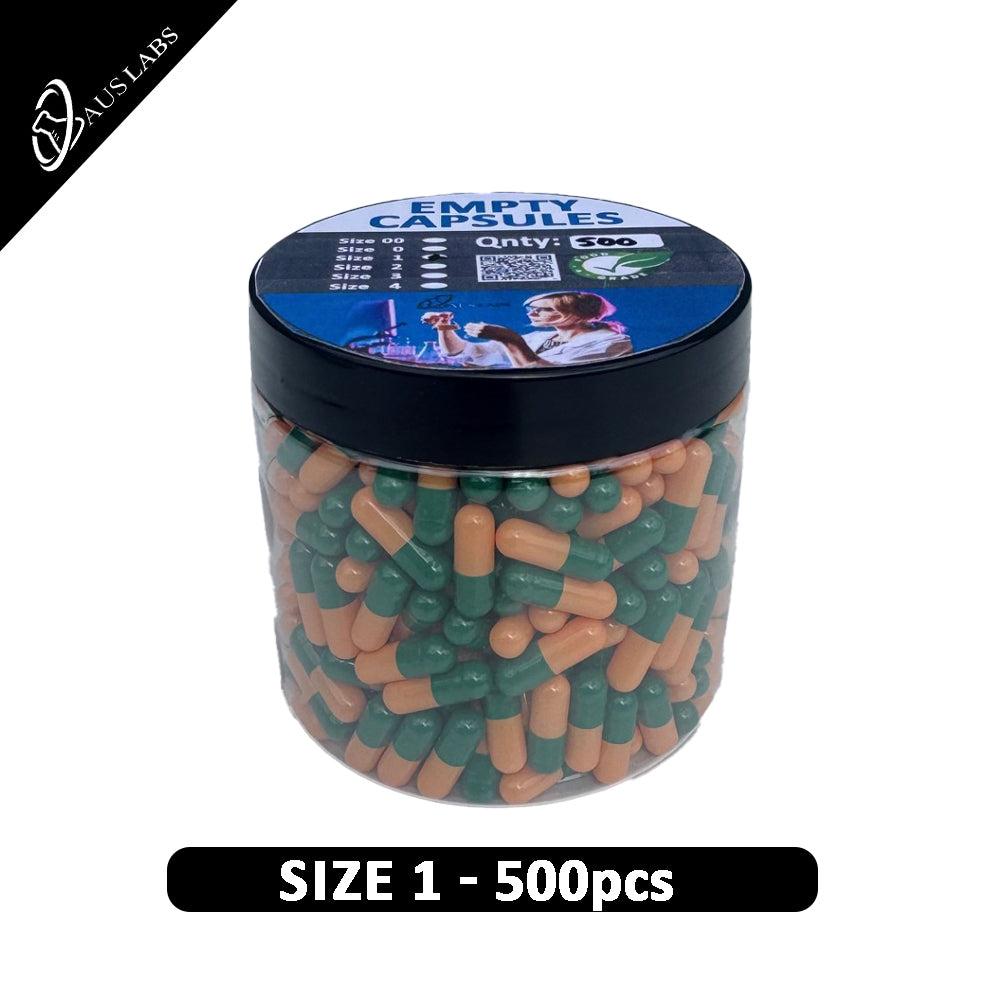 Empty Gelatin Capsules | sizes 1 | Green/Orange