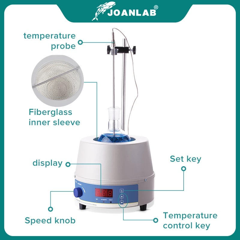 JOANLAB 1000ml Digital Electric Heating Mantle Magnetic Stirrer