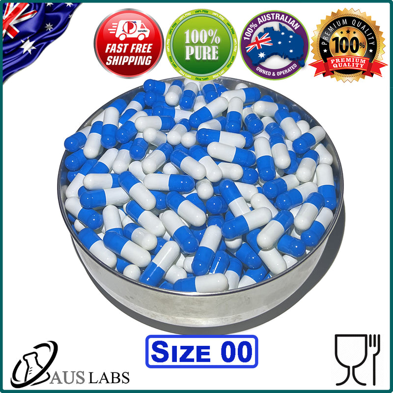 Empty Gelatin Capsules | sizes 00 | Blue/White SEPERATED